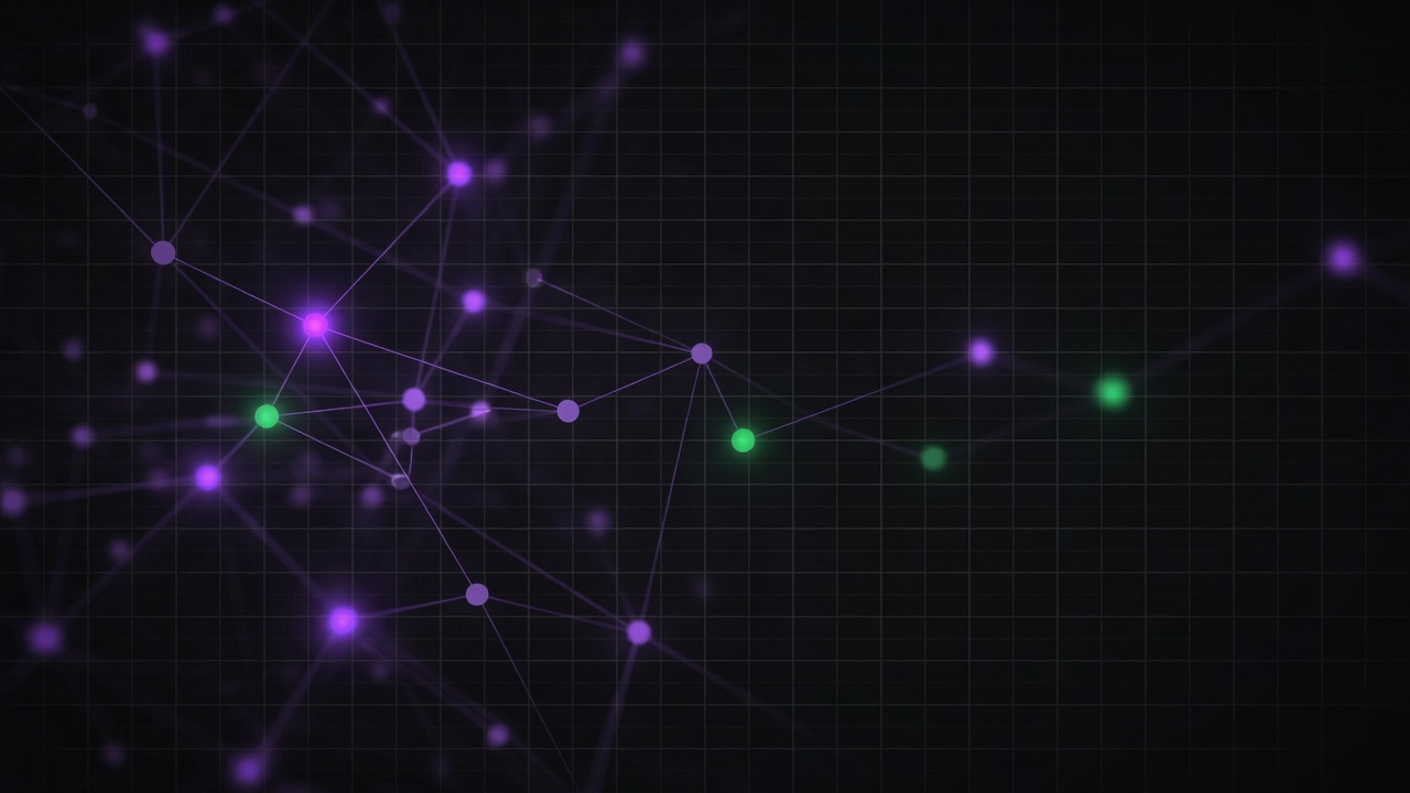 Abstrakte Visualisierung eines vernetzten KI-Systems
